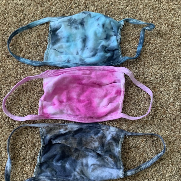 NWT blue & pink tie dye cotton face mask bundle - Picture 13 of 13